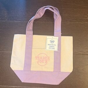 Trader Joe’s Mini Canvas Tote Bag Pastel Purple - NWT